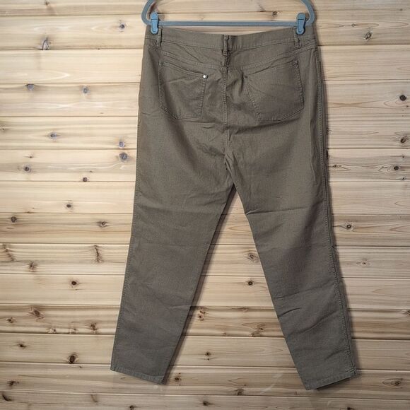 Lafayette 148 Pants Womens 14 Brown Mercer Slim Leg Pants Midrise - Picture 3 of 8